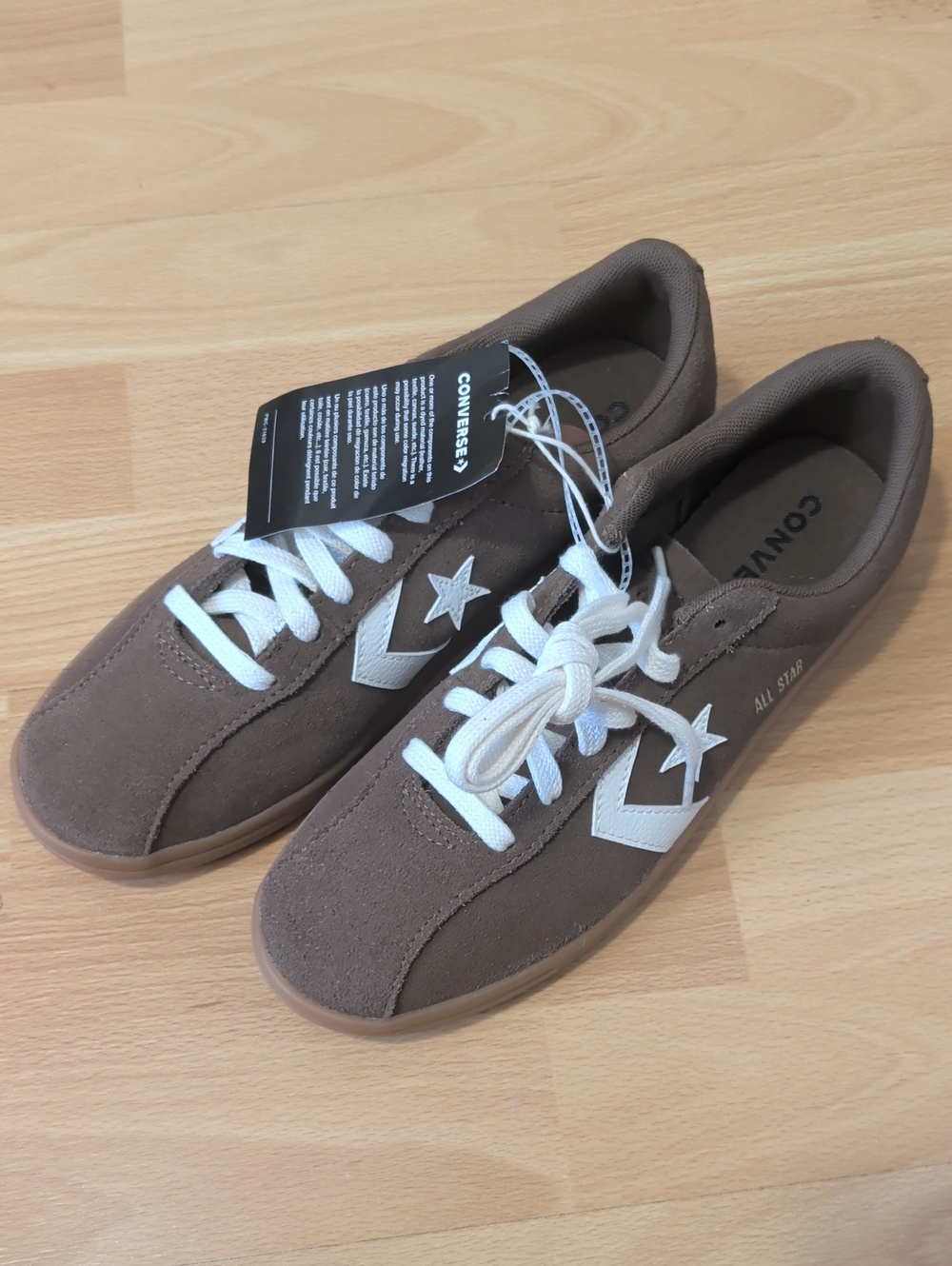 Converse Brown Suede Low-Top Sneakers with White Accents NEW!!